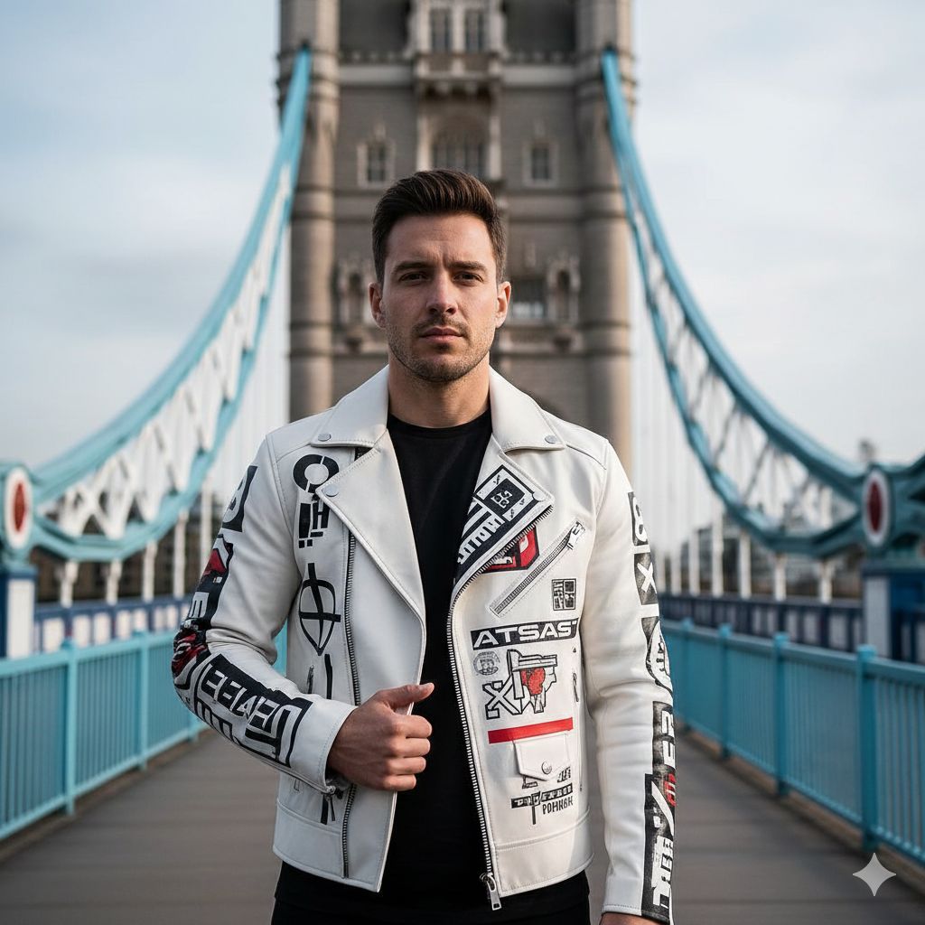 Graphic Leather Jacket